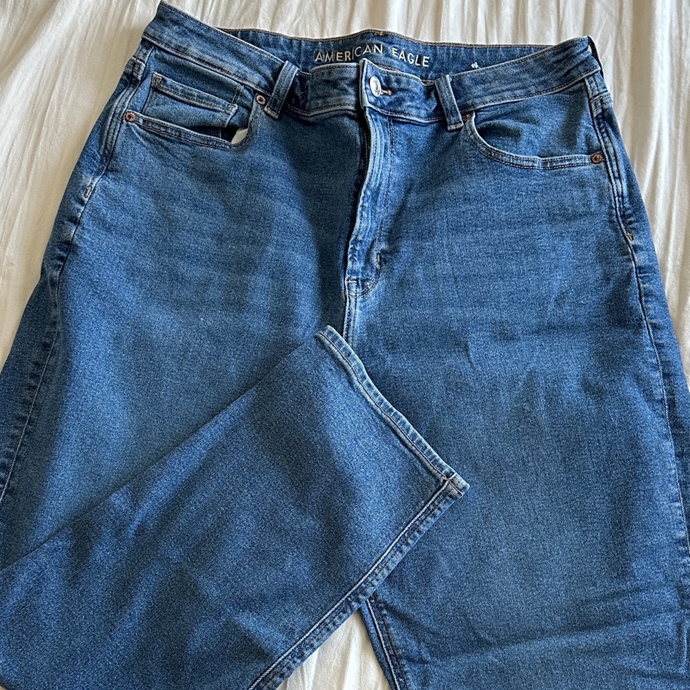 American Eagle Outfitters Women’s Classic Blue high rise mom Jeans